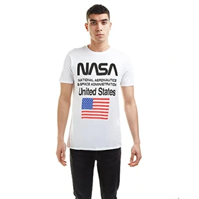 Image of Nasa Men&#039;s Administration T Shirt, White (White White), X (Size:X Large)