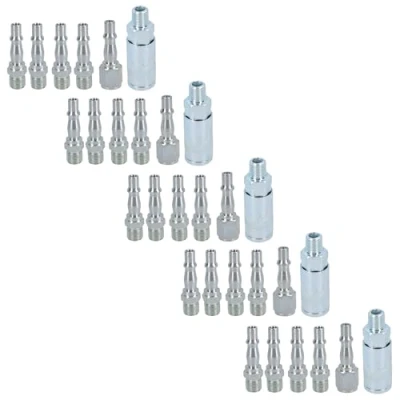 Image of Air Line Hose Compressor Fitting Connector Quick Release Set Male 1/4&quot; BSP 30pc