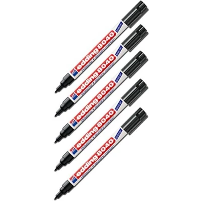 Image of E 8040 Laundry Markers Round Tip Approx. 1.0 mm Pack of 5 Black