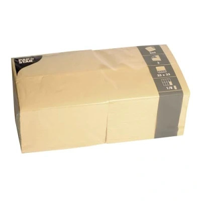 Image of Papstar 84579 napkins/tissue napkins, 3 ply, cream (250pcs), 1/8 fold, 13 x inch, value pack for your home, restaurant or parties, in a large of 250