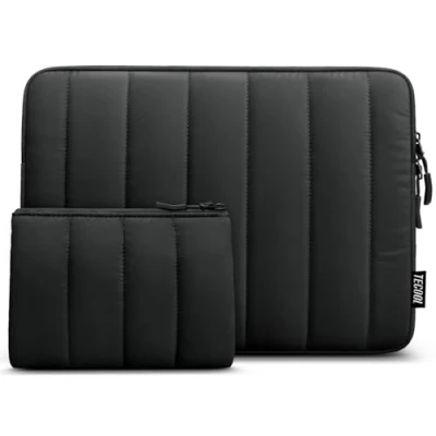Image of TECOOL 16 Inch Laptop Case for MacBook Pro M4 M3 M2 M1(A3403 A3186 A2991 A2780 A2485 A2141) 2024 2023 2019.16 Notebook Lenovo HP Dell Asus Splash Resistant Bag with Accessory Bag, Black