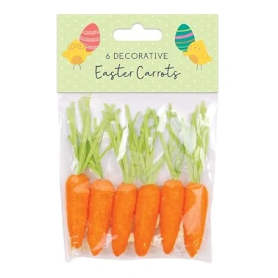 Image of P Store 6 Pcs Easter Bunny Rabbit Orange Mini Carrots Hanging Party Decorations
