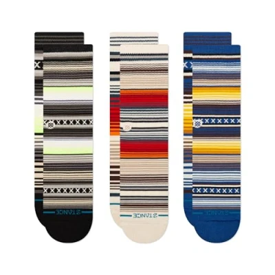 Image of Stance Curren Unisex 3 PACK Socks, Size: 5.5 7.5, Blue