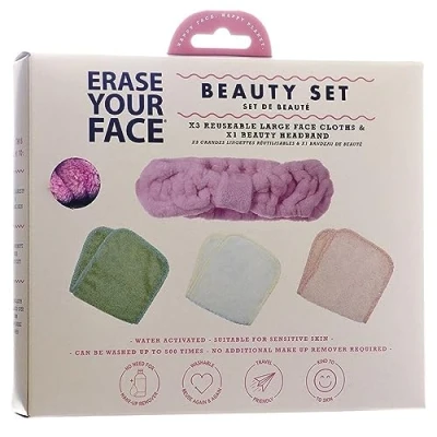 Image of Erase your face Set of 4 ECO reusable makeup remover towels