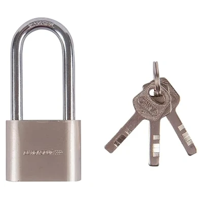 Image of Nickel 4cm Iron Long Shackle Padlock By Blackspur