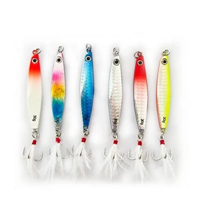 Image of 6 Pcs Fishing Lures Set, Baits Kit Spinner Hard Bait Artificial Floating for Salmon Trout Lure With Treble Hooks