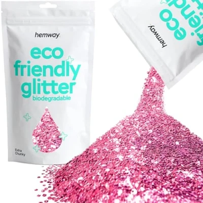 Image of Biodegradable Glitter Rose Pink Eco Friendly Plant Based Bio Extra Chunky for Face Body Hair Craft Resin Festival Makeup Eyeshadow 100g / 3.5oz