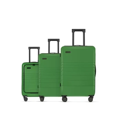 Image of ETERNITIVE Suitcase Set I Travel of 3 Made ABS Size: 75.5 x 48 32 cm with TSA Lock Wheels 360 Hand Luggage, Green, 75,5