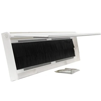 Image of Letter Box Cover with Brush &amp; Flap for Internal OR External Use White Finish