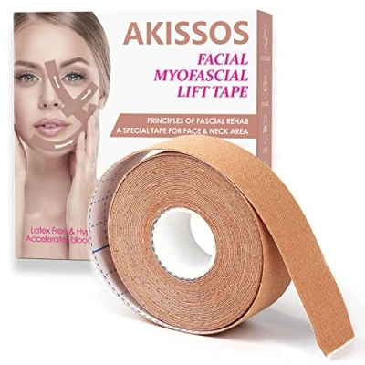 Image of Akissos Facial Myofascial Lift Tape Face Anti Wrinkle Patches Freeze Stickers Neck Unisex For Firming and Tightening Skin 2.5cm*5m