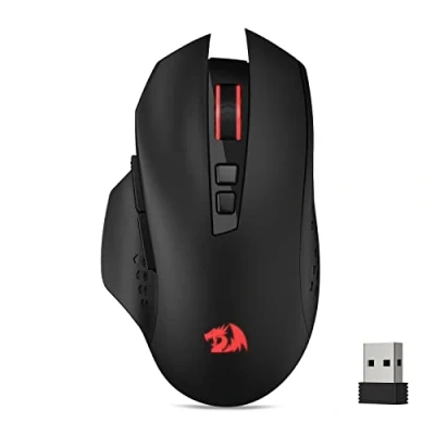 Image of Redragon M656 Gainer Wireless Gaming Mouse, 4000 DPI 2.4Ghz Gamer Mouse w/ 5 Levels, 7 Macro Buttons, Red LED Backlit &amp; Pro Software/Drive Supported, for PC/Mac/Laptop