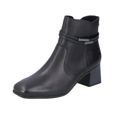 Image of Rieker Womens 70973 00 Minato Block Heeled Ankle Boots 3.5 UK
