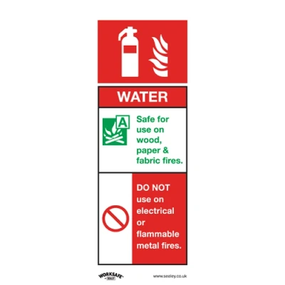 Image of Worksafe Safe Conditions Safety Sign Water Fire Extinguisher Rigid Plastic Pack of 10