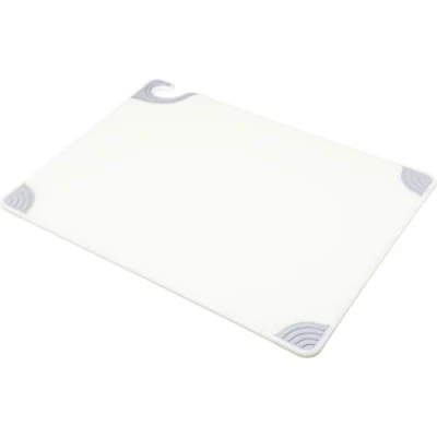 Image of San Jamar CBG182412 Saf T Grip Co Polymer Standard Size Cutting Board, 24&quot; Length x 18&quot; Width 1/2&quot; Thick, White