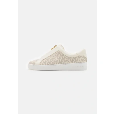 Image of Michael Kors Keaton ZIP SLIP ON Trainers, Women&#039;s, Size: 3, Vanilla Pu