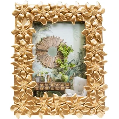 Image of KARE picture frame Flower, 13 x 18 cm, polyresin, gold coloured