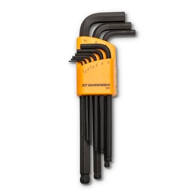 Image of GearWrench 83521 Metric Ball End Long Arm Hex Key Set, 9 Piece