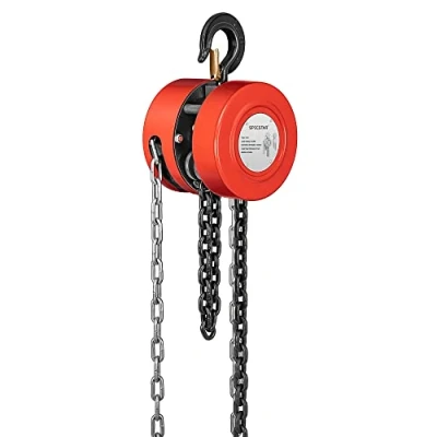 Image of SPECSTAR Hand Chain Hoist 1250kg Capacity 3m with 2 Heavy Duty Hooks Manual Fall for Warehouse Building Automotive Machinery