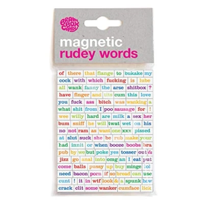 Image of Brainbox Candy Magnetic Peel Off Rude Words Adult Fridge Magnets for Funny Messages &amp; Jokes