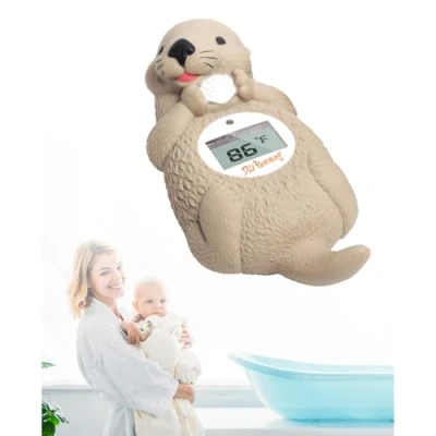 Image of Doli Yearning Baby Bath Thermometer, Toddlers Floating Toy, Bathtub at Fahrenheit and Celsius degree Sea Otter