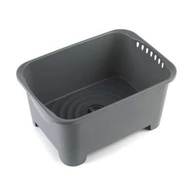 Image of Beldray LA042873 Wash &amp; Drain Kitchen Bowl Washing Up Draining Plug, 8L, Ideal For Home Sinks, Camping, Caravans, Motorhomes, Easy Drain, Small Compact Plastic Cleaning Tub, Grey