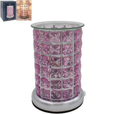 Image of The Leonardo Collection Desire Aroma Wax/Oil Burner Lamp CRYSTAL (Silver &amp; Pink), Medium, JNS_472232