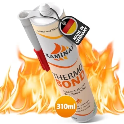 Image of KAMINAT Fireclay Adhesive Fireproof Heat Resistant for Stones &amp; Vermiculite Panels Up to 1000 C Fixing Repair of Fireplace Stove Grill Stone