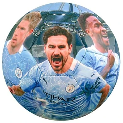 Image of Hy Pro Offically Licensed Manchester City Player Photo Football Size 5, Man City, Merchandise, Collectible For Kids and Adults