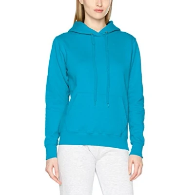 Image of Fruit of the Loom Women&#039;s Classic Hooded Sweat Lady Fit Sweatshirt, Blue (Azure 310), S