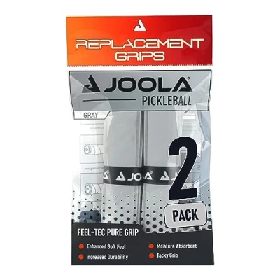 Image of JOOLA Pickleball Replacement Grip Feel Tec Pure Tacky &amp; Absorbs Moisture Gray Replaces Original On Paddle for a Consistent, Fresh Durable Tape