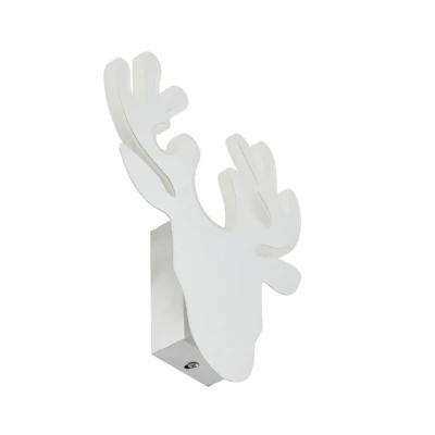 Image of Lindby LED wall light, white, metal, reindeer