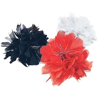 Image of Bristol Novelty BA760A Hair Clip Red Feather and Tinsel, Womens, One Size