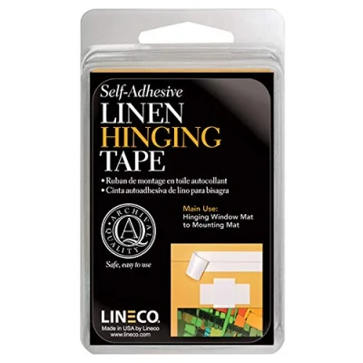 Image of Lineco 378794 Linen Sa Hinge Tape White, 1.25 x 12