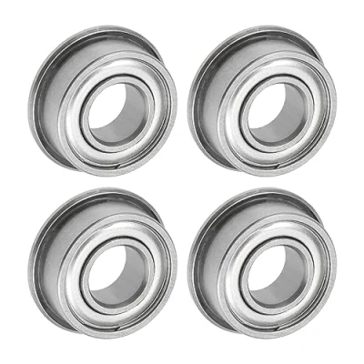 Image of uxcell F686ZZ Flanged Ball Bearing 6x13x5mm Double Shielded Chrome Steel Flange Bearings, 4pcs