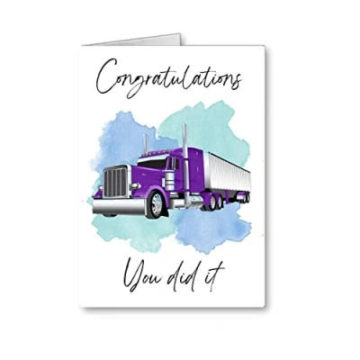 Image of Lorry Truck Hgv Driver Card Congratulations you did it passed ? new venture etc (envelope Included)