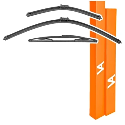 Image of VIA ALBION® Complete Wiper Set for PEUGEOT 208 (Mk1) 2012 2019 All Weather Blades, Front &amp; Rear