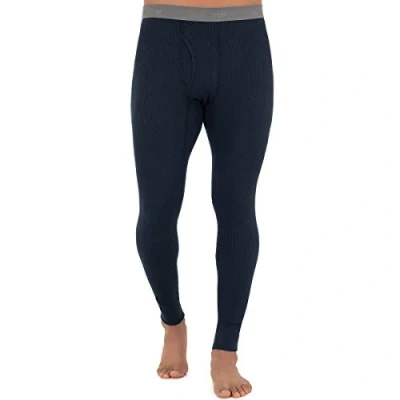 Image of Fruit of the Loom Men&#039;s Recycled Premium Waffle Thermal Underwear Long Johns (1, 2, 3, and 4 Packs) Pajama Bottom, Navy, M UK