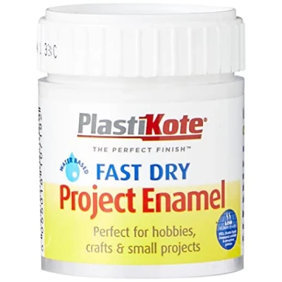 Image of Plastikote B5W 59 ml Enamel Paint Bottle Flat white B5