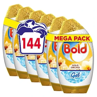 Image of Bold Washing Liquid Laundry Detergent Gel, 144 Washes (840 ml x 6), Gold Orchid, Built In Lenor Freshness &amp; Brilliant A Cold Wash