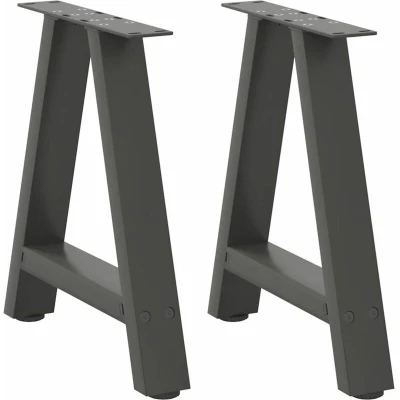 Image of vidaXL Coffee Table Legs A Shaped 2 pcs Anthracite 38x(42 43) cm Steel