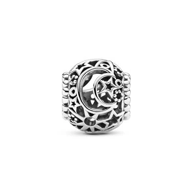 Image of Pandora Openwork Sun, Stars &amp; Moon Charm
