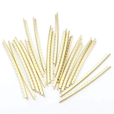 Image of Unxuey Guitar Fret Wires 20pcs 2.0mm Width Copper Bass Fingerboard Gold Tone for Classical Acoustic Guitars