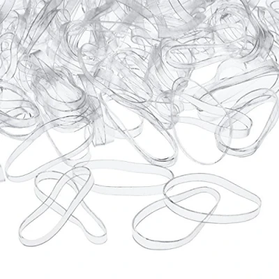 Image of 3 mm Clear Elastic Bands Hair Rubber Bands, 500 Pieces