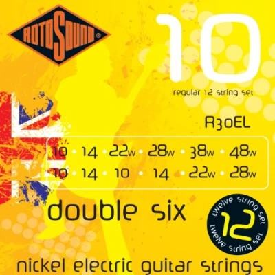 Image of Rotosound R30EL Nickel Regular Gauge 12 String Electric Guitar Strings (10 10, 14 14, 22 28 38 22, 48 28)