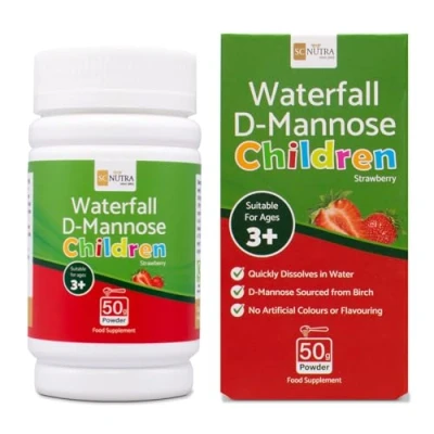 Image of Waterfall D Mannose Children Strawberry Kids naturally sourced from Birch SC Nutra (Sweet Cures)