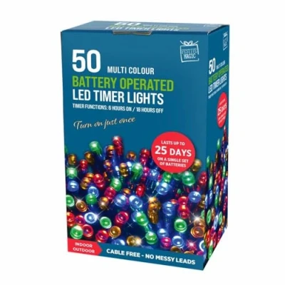 Image of Festive Magic 50 Timer Multi Coloured LED Lights