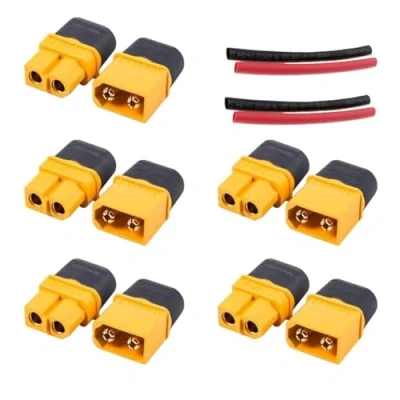 Image of LINSYRC 5 Pairs Amass XT 60 XT60H Bullet Plug Male Female Connector Adapter with Sheath Housing for RC Lipo Battery