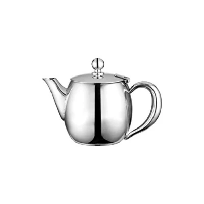Image of Café Olé BUT 015 Buxton Teapot, 15oz (430ml) 18/10 Stainless Steel Tea Pot with Stay Cool Handles, Spill Free Spout, Mirror Finish, High Gloss Polish