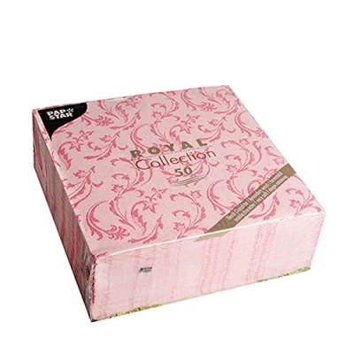 Image of Papstar Royal Collection #84998 Serviettes 1/4 Fold 40 cm x Red Damascato