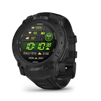 Image of Garmin Instinct 3 Tactical Edition, 50mm AMOLED Rugged GPS Smartwatch,Built in Sports Apps and Health Monitoring, LED Flashlight, Shock Resistant, 10ATM, up to 24 days Battery Life, Black